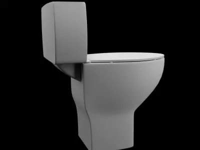 Toilet for bathroom Low-poly 3D model Low-poly 3D model