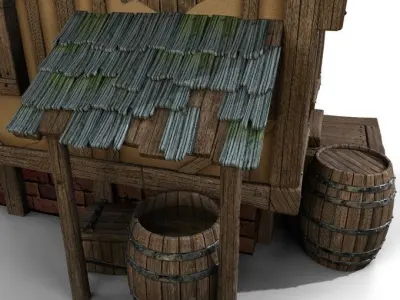 Timbered House Medieval 3D model