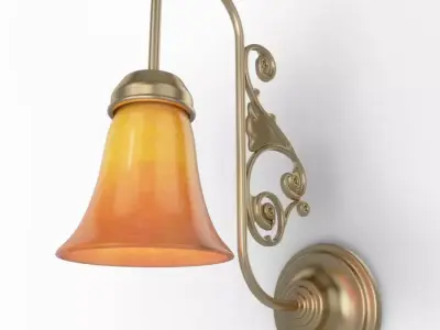 Antique Orange Wall Lamp 3D model
