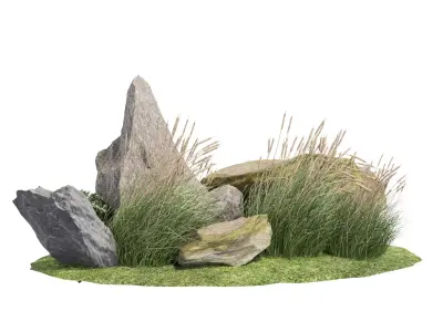 Stone and Bush Pack 30 3D model