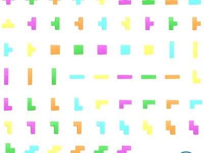 Tetris Block Mage Pack 01 Low-poly 3D model