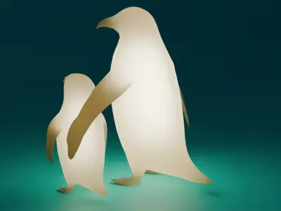 Penguin Family Indirect Lighting 3D model