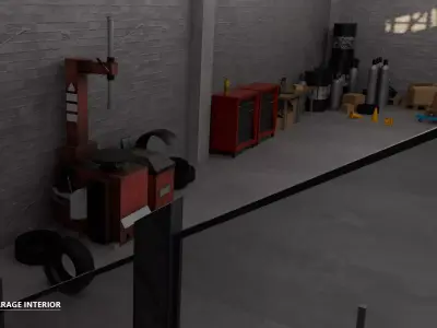 Modular - Industrial Garage - All Formats Low-poly 3D model