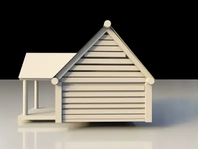 Salt Water Hut Low-poly 3D model