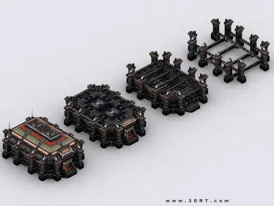 3DRT - Infantry Barracks  Low-poly 3D model