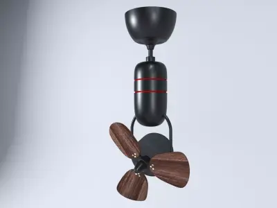 Deka MS16Ceiling Fan 3D Model Minimalist Modern Design 3D model