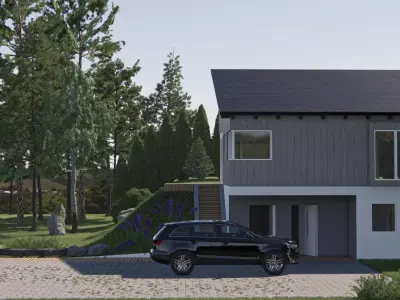 Residential House Exterior and Interior Model Low-poly 3D model