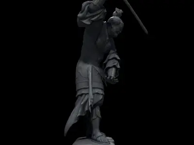 Basara statue of chinese warrior 3D model