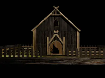 3d log cabin Low-poly 3D model