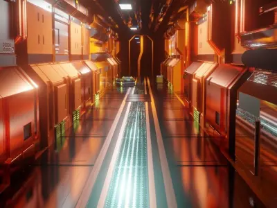 Sci-Fi Environment Game ready Low-poly 3D model Low-poly 3D model