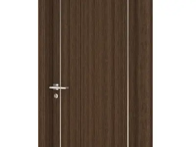 Door-075 wooden door 3D model