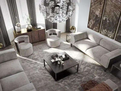 VRay - C4D Scene files - Living Room 2 Interior 3D model