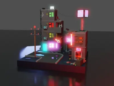 Original house low-poly game ready Low-poly 3D model Low-poly 3D model