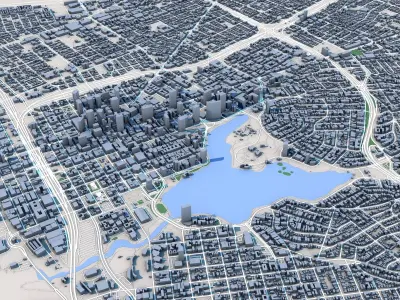 Oakland City California 3D model