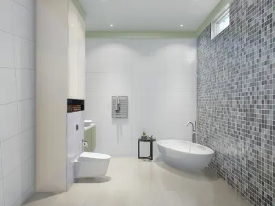 Bathroom interior concept Low-poly 3D model