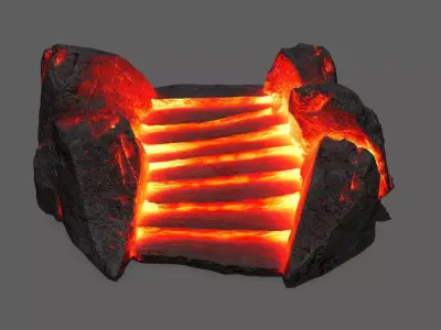 Volcanic Stair Low-poly 3D model