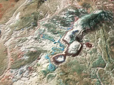 Desert Terrain Alien Planet Surface  Relief Landscape PBR 12 Low-poly 3D model