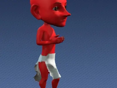 Cute Devil Cartoon 3D model Low-poly 3D model