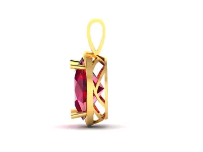 Solitaire Women Oval Stone Pendants  3D print model