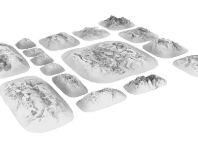 Hard Compressed Hills 3D print model