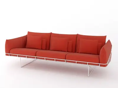 Wireframe sofa 3 seat 3D model