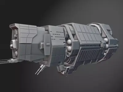 Light-cruiser Space Warship  3D model