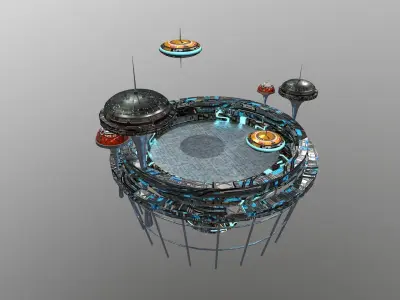  Sci-Fi Platform  Low-poly 3D model