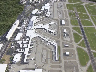 Frankfurt Airport - FRA Low-poly 3D model