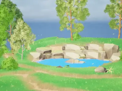 Stylized Forest Low-poly 3D model