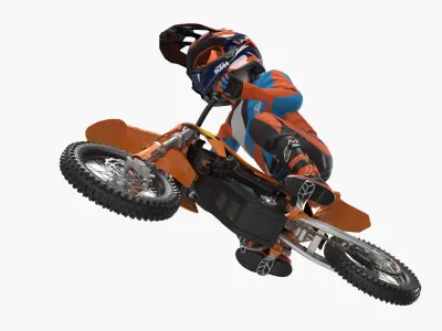  Mini Motocross Bike Child Rider Standing Pose 