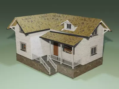 Old abandoned house Low-poly 3D model