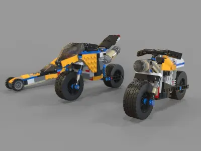 Lego Motorcycles pack 2 3D model
