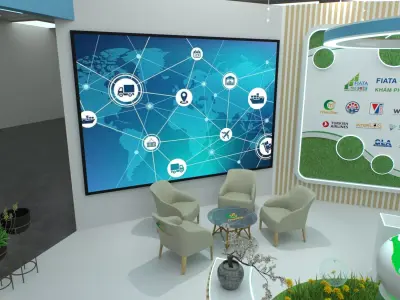 logistics technology exhibition booth 3D model