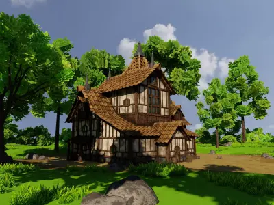 Medieval House 10 With Environment 3D model