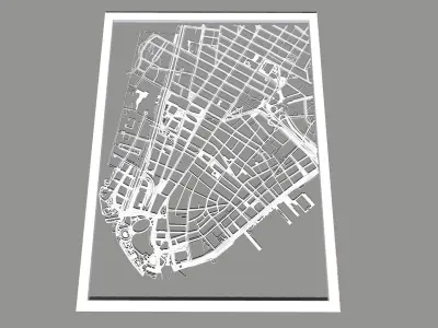 New York USA Streets and roads  3D print model