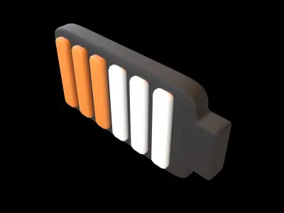 Battery Symbol v3 005 Low-poly 3D model