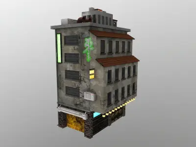 Cyberpunk City - Building 42 Low-poly 3D model