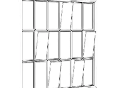 Black Metal Window 2820mm x 2820mm 3D model