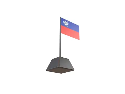 Civil Ensign of Myanmar 1974 v1 001 Low-poly 3D model