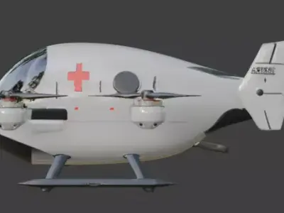 Futuristic Cartoon Medical Drone 3D Model Low-poly 3D model