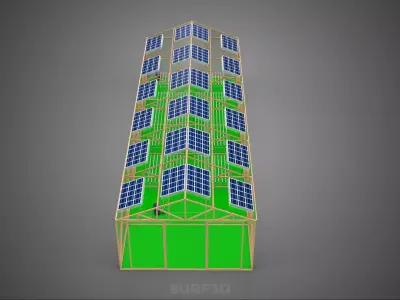 SOLAR POWER HYDROPONIC AEROPONIC GREENHOUSE HOTHOUSE FARM GARDEN 3D model