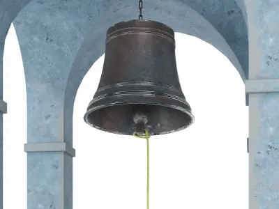 Old Mission Bell Tower 3D Model Stylized Low Poly Structure Free low-poly 3D model