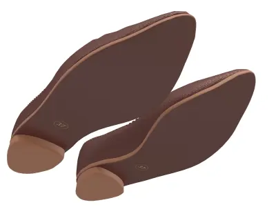 Flat Shoes v2 006 Low-poly 3D model
