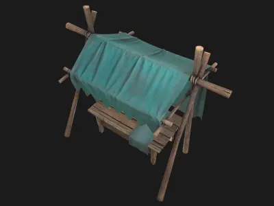 Tent Market Low-poly 3D model