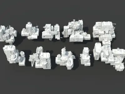 Futuristic Sci-fi Building Pack Vol 05 3D model