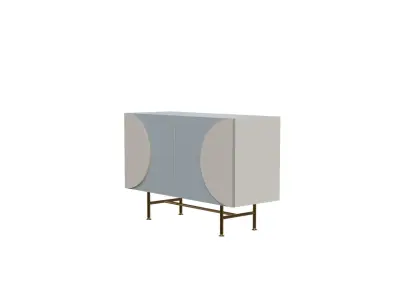 Compact Wall Side Storage Cabinet Low-poly 3D model