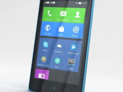 Nokia XL and XL Dual Cyan 3D model