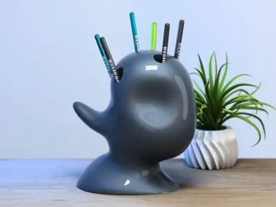 minimal modern pen holder Cyborg pen holder 3D print model