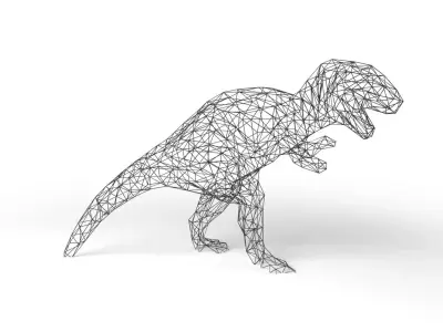 TRexDinosaur Wireframe Low-poly 3D model