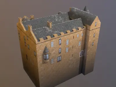 Barnbougle Castle Low-poly 3D model